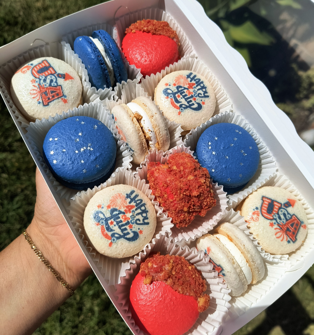 4th of July printed macaron box