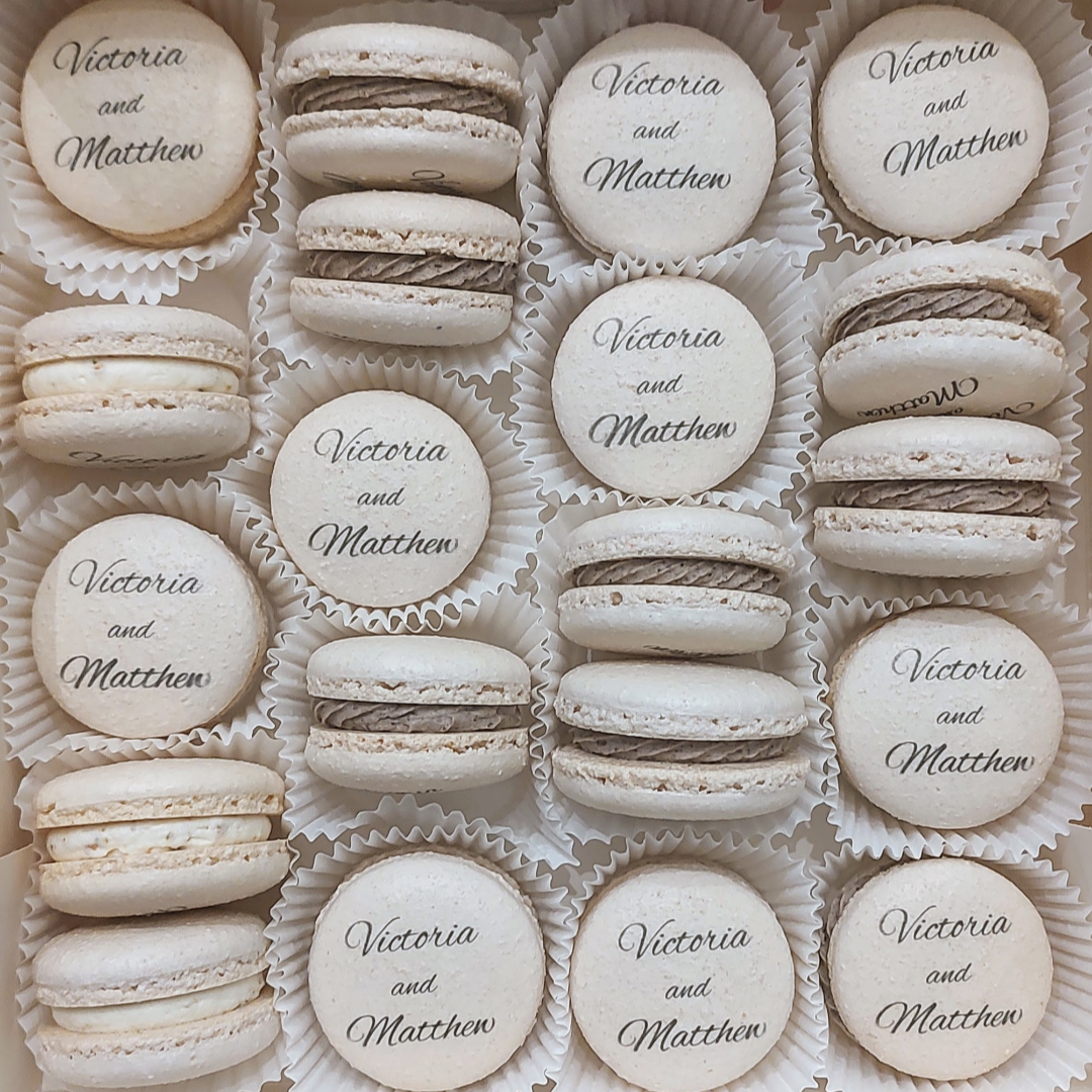 Wedding printed macarons